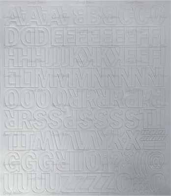 Öntapadós matrica, 2 cm-es, betűlap, fehér