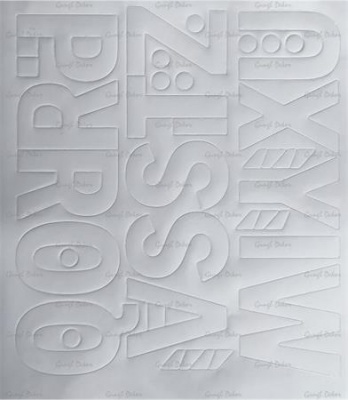 Öntapadós matrica, 5 cm-es, betűlap, ABC második fele, fehér