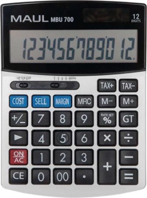 Számológép, asztali, 12 számjegy, MAUL "MBU 700", fekete