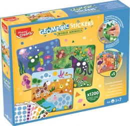 Matrica készlet, geometriai, MAPED CREATIV "Geometric Stickers", a világ állatai